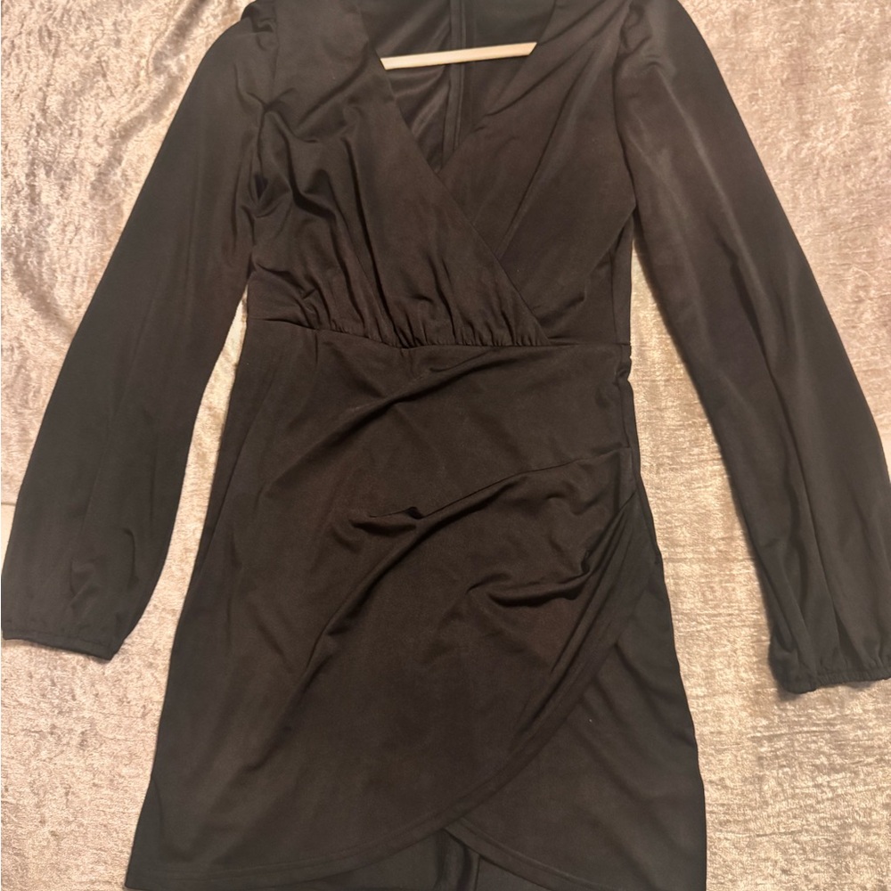 Classic Black Wrap Dress for Women